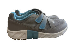 Propet Matilda Walking Shoes Women's 10 Gray Blue Strap Comfort Sneakers